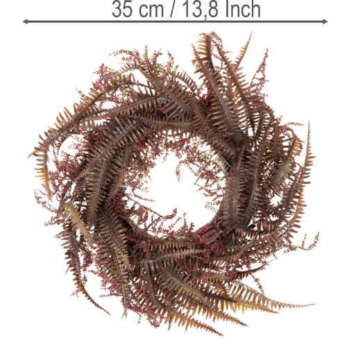 Dirbtinis vainikas su paparčio šakelėmis, rudens dekoracija, 35 cm | Floristik24.lt