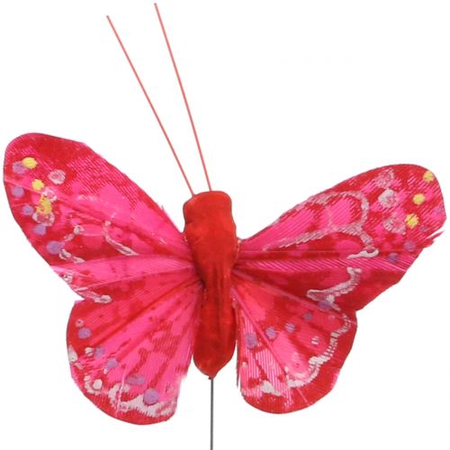 daiktų Plunksninis drugelis oranžinis-raudonas 5cm 24vnt