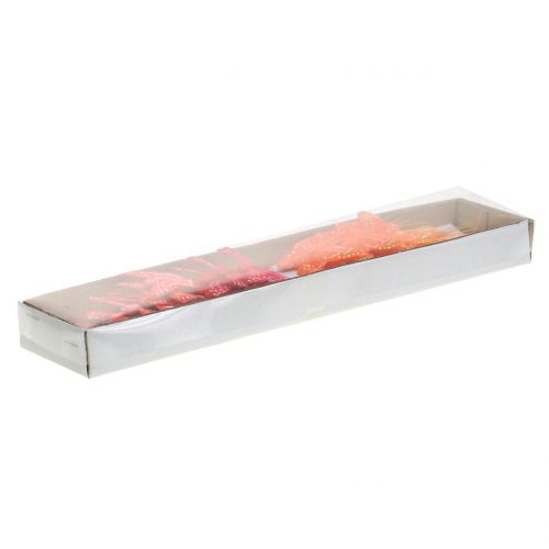 Floristik24 Plunksninis drugelis oranžinis-raudonas 5cm 24vnt