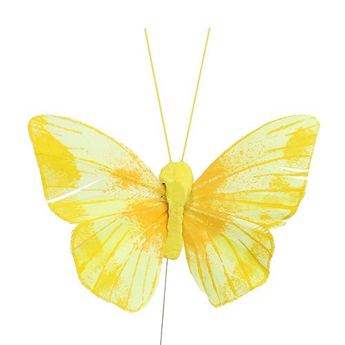 daiktų Plunksninis drugelis 10cm geltonas 12vnt