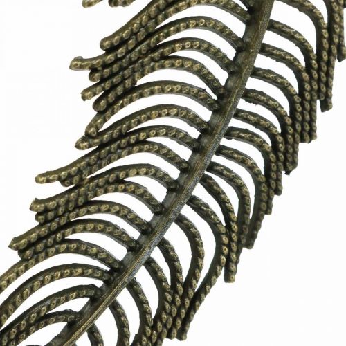 daiktų Dekoratyvinės plunksnos, papuošalų pakabučiai, metalinės plunksnos, išsklaidytos dekoracijos bronzos spalvos L8cm 10 vnt.