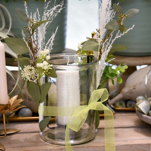 Floristik24 Plunksnų žolės apdaila balinta sausa žolė Miscanthus 75cm 10 vnt