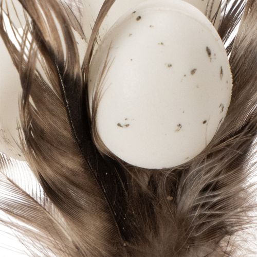 daiktų Plunksnų šakelių dekoratyviniai kuolai su natūraliomis plunksnomis, Velykų puošmena elegantiškoms kompozicijoms, 37 cm, 12 vnt.