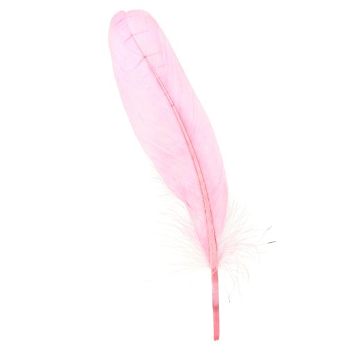 Floristik24 Plunksnos rankdarbiams Rožinės žąsies plunksnos 18cm - 20cm 20g x 2vnt