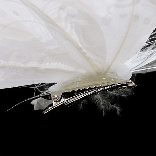 daiktų Plunksninis drugelis 11,5cm su segtuku baltas 3vnt