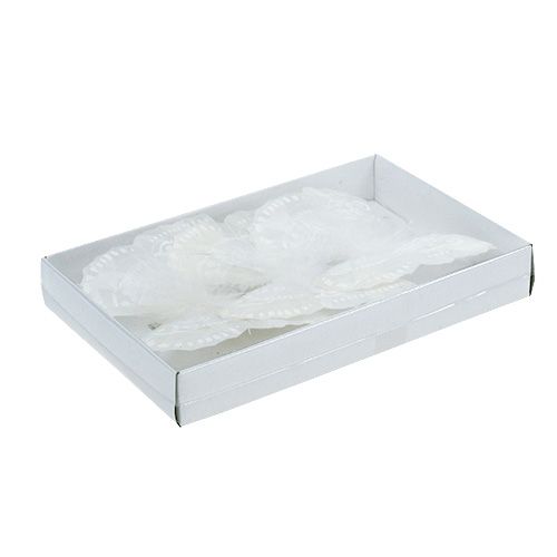 Plunksninis drugelis 11,5cm su segtuku baltas 3vnt | Floristik24.lt