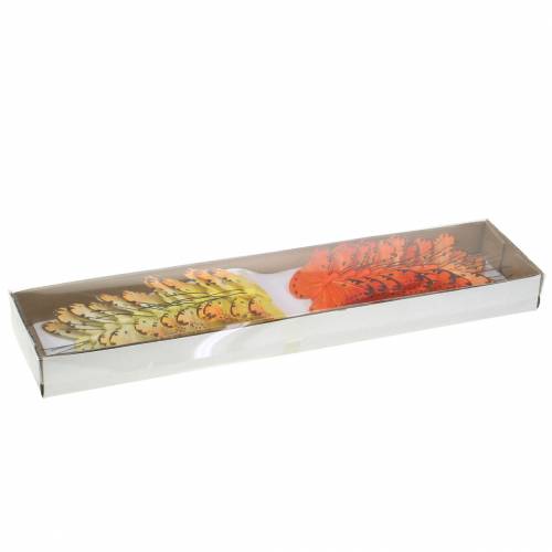 Floristik24 Drugelis geltonai oranžinis ant vielos 7 cm viela 24 vnt