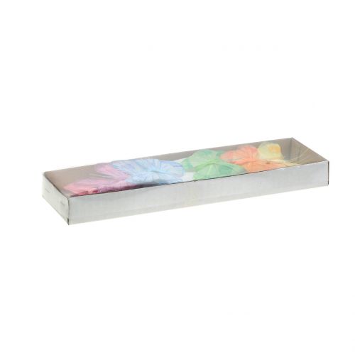 Floristik24 Plunksninis drugelis ant vielos spalvotas 6cm 12vnt