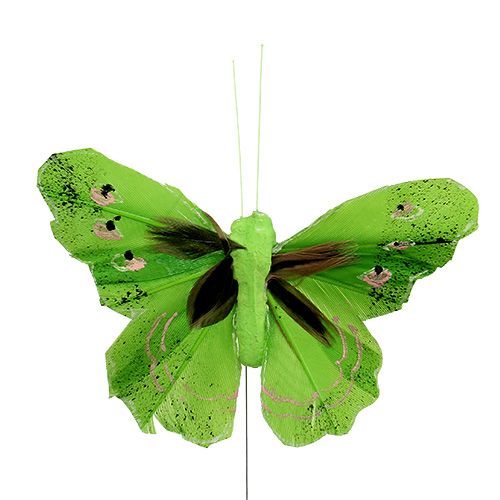 daiktų Plunksninis drugelis 8,5cm žalias 12vnt