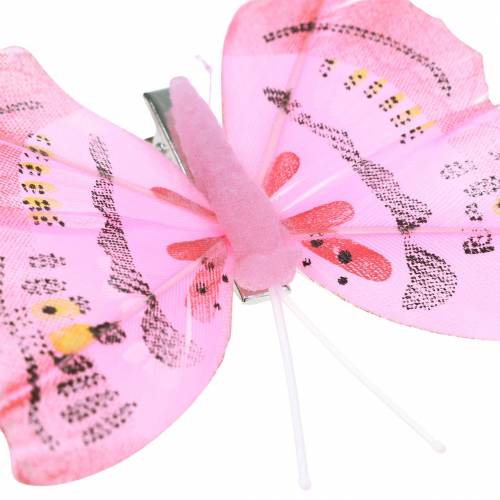 Floristik24 Drugelis ant segtuko rožinis 6cm 10 vnt