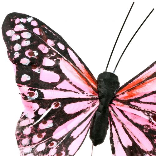 Floristik24 Drugelis ant vielos rožinis 11cm 12vnt