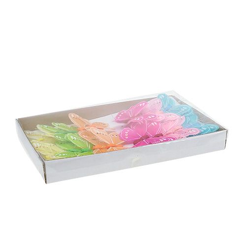 Floristik24 Plunksniniai drugeliai, asorti 8cm 24vnt