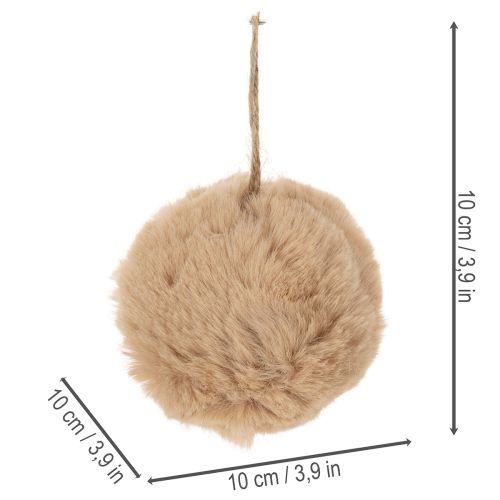 Dekoratyvinis kamuoliukas-pompon Kalėdų eglutei, 10 cm | Floristik24.lt