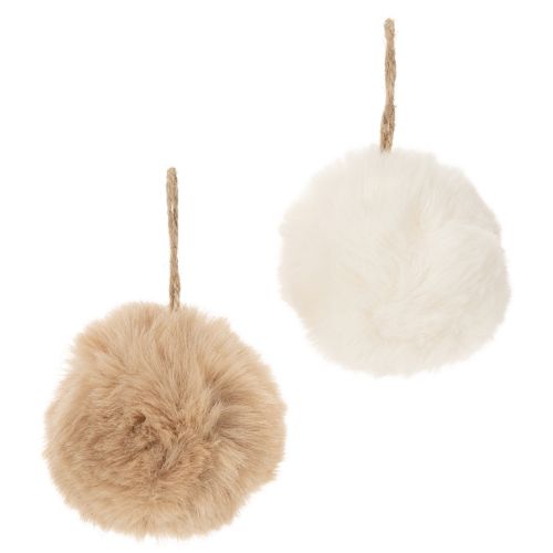 Dekoratyviniai bumbulai pakabinimui, pūkuoti kailio kamuoliukai, 7 cm, 6 vnt. pirkti | Floristik24.lt