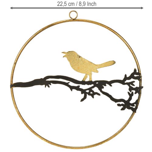 daiktų Langų dekoravimo paukštis, rudens puošmena pakabinimui, metalinis Ø22,5cm