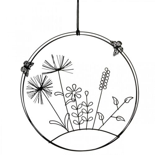 Langų apdaila spyruoklinė, pakabinama dekoracija metalinės gėlės Ø20,5cm 2vnt