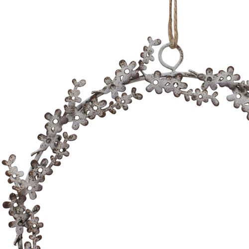 daiktų Langų dekoravimo durų vainikas gėlių vainikas metalas baltas Ø16,5cm