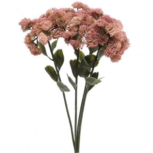 Floristik24 Akmeninės rožinės spalvos sedum stonecrop dirbtinės gėlės H48cm 4vnt