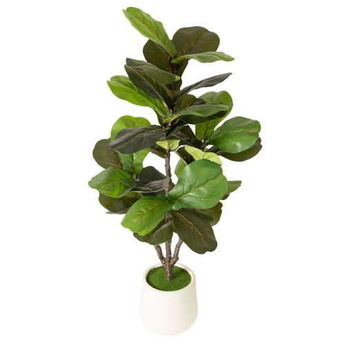 Dirbtinis fikusas (Ficus lyrata) 120 cm, dekoratyvinis augalas svetainei pirkti | Floristik24.lt