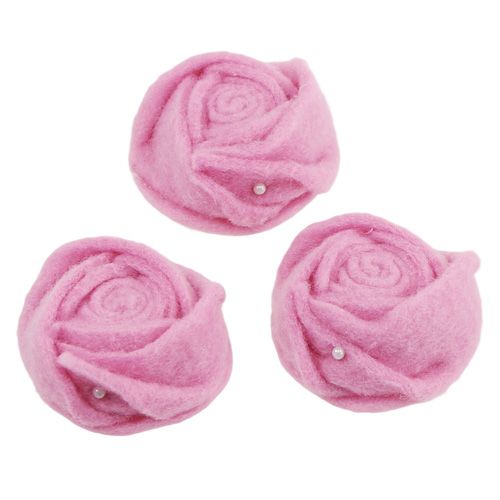 Floristik24 Veltinis rožinis rožinis Ø6,5cm 9vnt