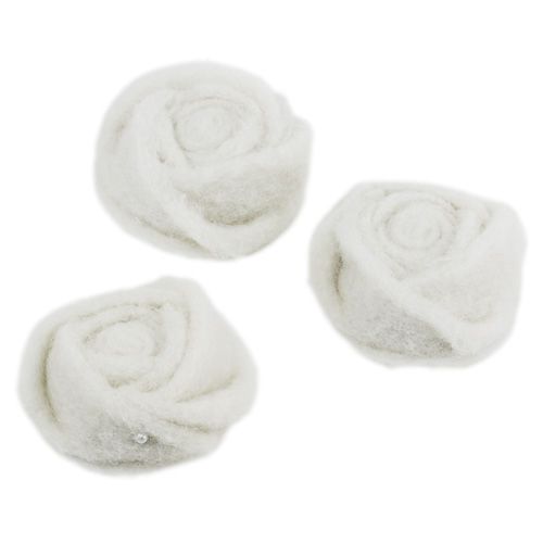 Floristik24 Veltinis rožė baltas Ø6cm 9psl