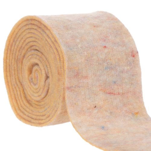 daiktų Veltinio juosta, dviejų spalvų puodkė, pagaminta iš vilnonio veltinio, oranžinė/įvairiaspalvė, 15 cm x 5 m