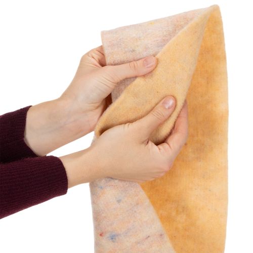 daiktų Veltinio juosta, dviejų spalvų puodkė, pagaminta iš vilnonio veltinio, oranžinė/įvairiaspalvė, 15 cm x 5 m