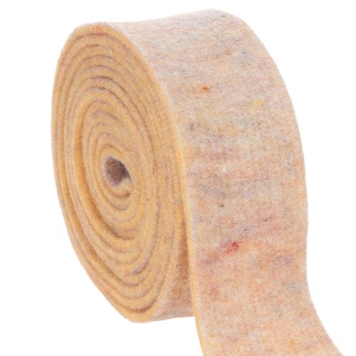 Veltinio juosta kaip dviejų spalvų puodkė, pagaminta iš grynos vilnos, oranžinė/įvairiaspalvė, 7,5 cm pločio, 5 m ilgio pirkti | Floristik24.lt