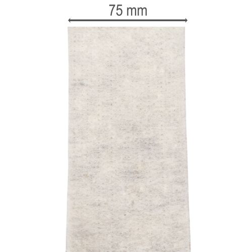 Dvispalvė veltinio juostelė, balta/pilka, pagaminta iš 100 % vilnos, 7,5 cm pločio, 5 m ilgio | Floristik24.lt