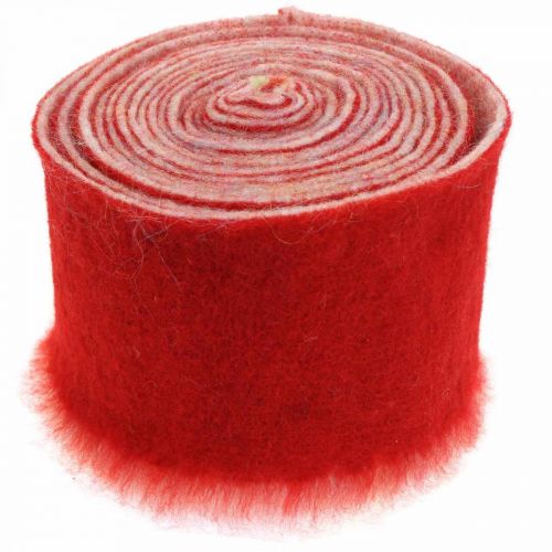 Floristik24 Dekoracija su veltinio juostele dviejų atspalvių raudona, balta Puodo juostelė Kalėdinė 15cm × 4m