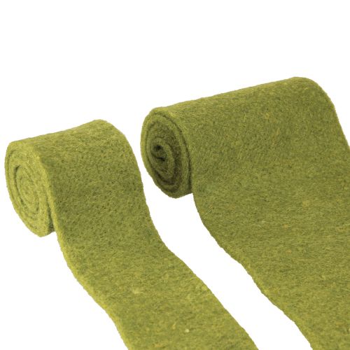 Floristik24 Veltinio juostelė žalia vilna juostelė samanų žalia W7/15cm L1m/1m rinkinys iš 2