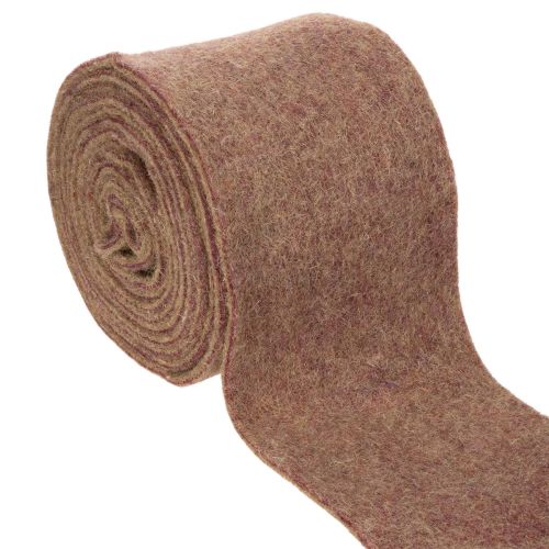 Dvispalvė veltinio juosta iš vilnos, 100 % vilnos, violetinė/ruda, 15 cm x 5 m pirkti | Floristik24.lt