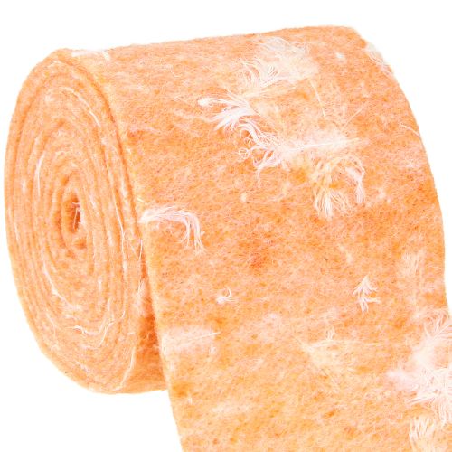 Veltinis juostelė vilna juostelė dekoratyvinis audinys oranžinės plunksnos vilnos veltinis 15cm 5m