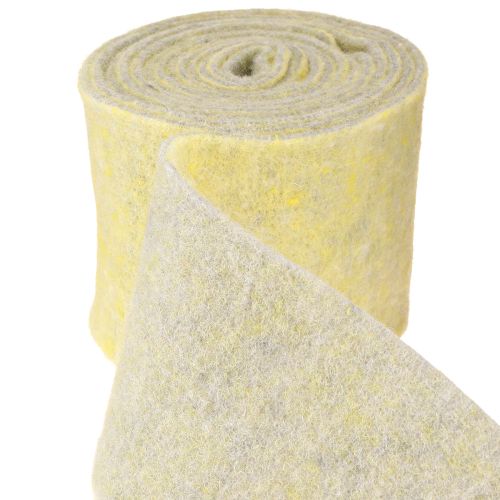 Veltinio juostelė vilna juostelė puodo juostelė dekoratyvinė juostelė pilka geltona 15cm 5m