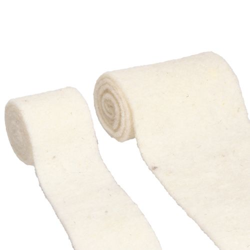 Floristik24 Veltinio juostelė Vilna juostelė balta W7cm/15cm L100/100cm Rinkinys iš 2