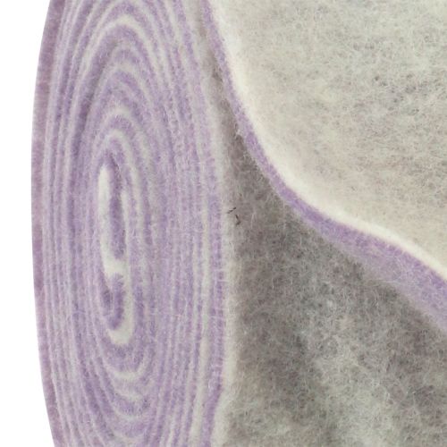 daiktų Veltinio juostelė 15cm x 5m dviejų atspalvių šviesiai violetinė, balta