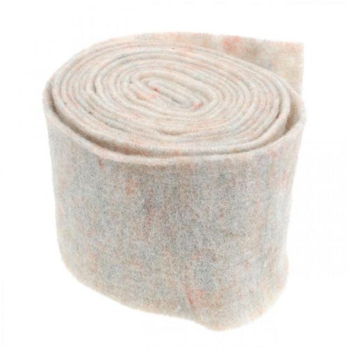 Floristik24 Veltinio juosta, puodo juosta, vilnonis veltinis kreminis baltas, vaivorykštės spalvos 15cm 5m