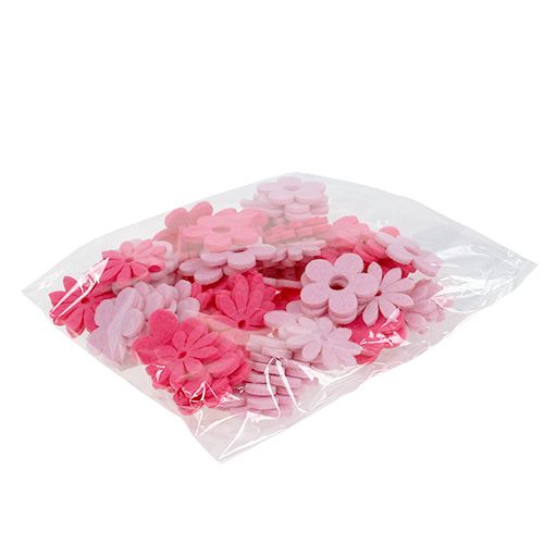 Floristik24 Veltinio gėlė rožinė, rožinė 3,5cm 96p