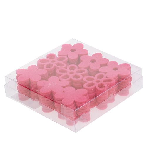 Floristik24 Veltinio gėlė rožinės spalvos sklaidymui kaip dekoravimo rinkinys Ø4cm 72 vnt