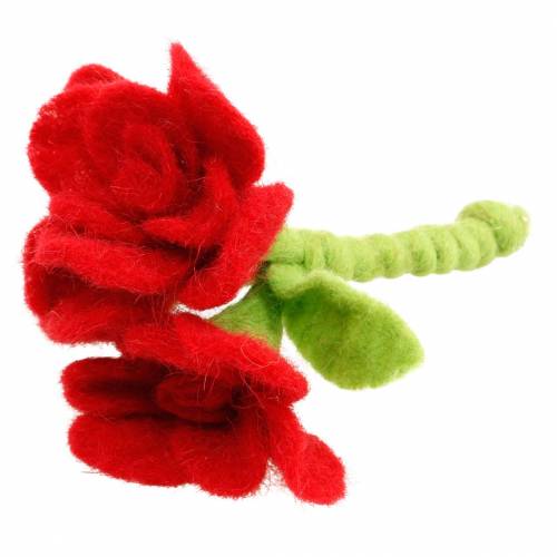 Floristik24 Veltinio gėlė 15cm su 3 gėlėmis