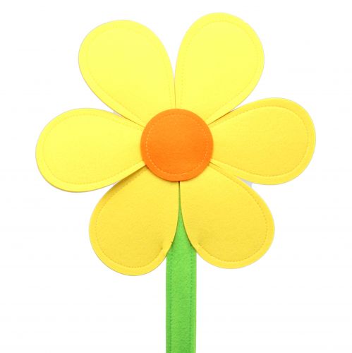 Floristik24 Geltona veltinio gėlė 87cm