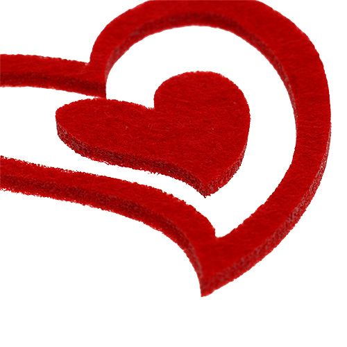 Floristik24 Veltinio širdelių mišinys 3cm - 7,5cm raudonas 72 vnt