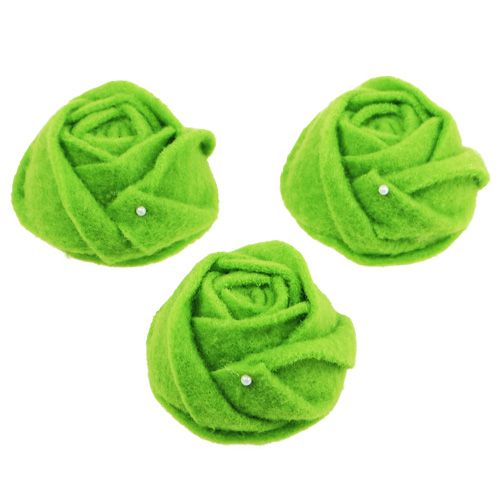 Floristik24 Veltinis rožinis žalias Ø8cm H4,5cm 6vnt