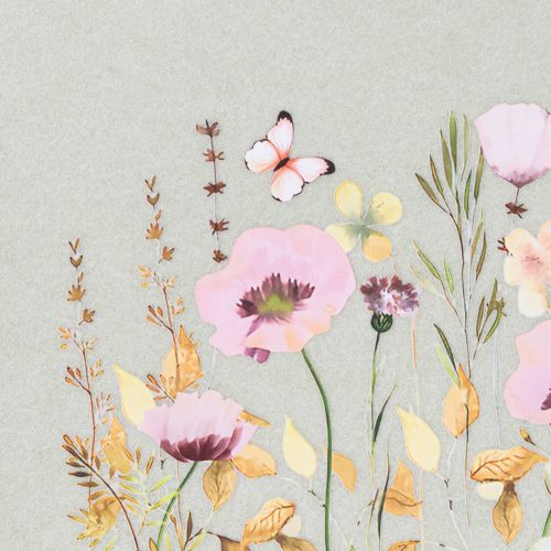 daiktų Veltinio krepšys su gėlių motyvu, idealiai tinkantis kasdieniam naudojimui ir laisvalaikiui, 38 cm