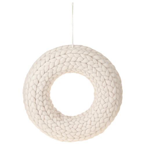 Floristik24 Dekoratyvinis veltinio vilnos vainikas smėlio spalvos pakabinimui Ø30cm H4cm