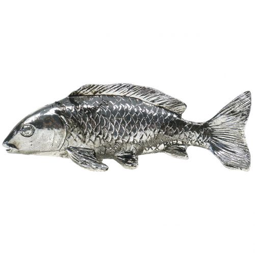 daiktų Deco žuvis senovinė sidabrinė 14cm
