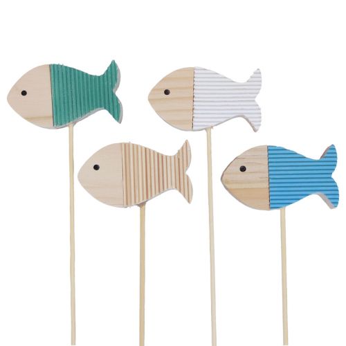 Gėlių kamščių apdaila žuvies medžio jūrinė dekoracija 7×4cm 12 vnt