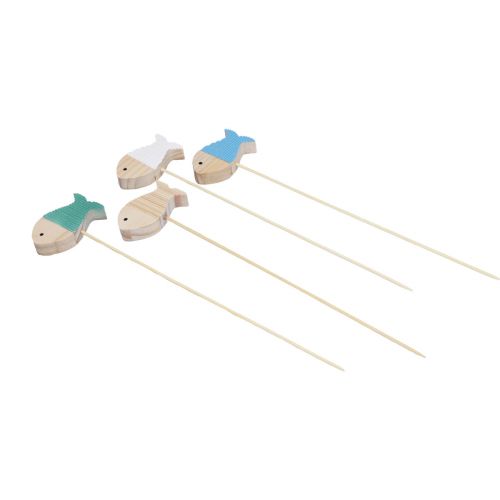 Floristik24 Gėlių kamščių apdaila žuvies medžio jūrinė dekoracija 7×4cm 12 vnt
