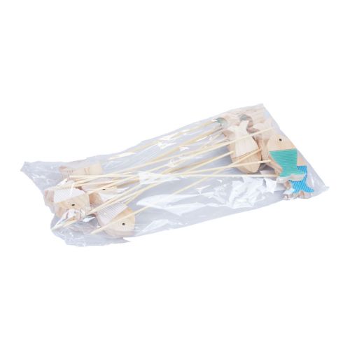 Floristik24 Gėlių kamščių apdaila žuvies medžio jūrinė dekoracija 7×4cm 12 vnt