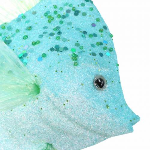 Floristik24 Dekoratyvinė žuvelė pakabinti mėlynai turkio žalsvai pilka 10-22cm 5vnt